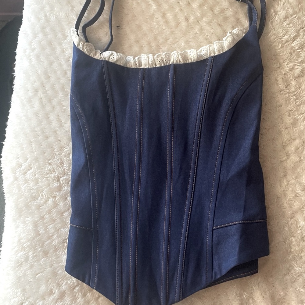 Blue “denim” corset